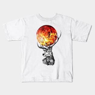 Fire deer Kids T-Shirt